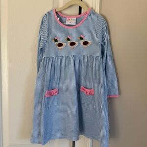 JellyBean Blue and Pink Striped Dress